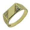 9ct Gold Mens Diamond 0.05ct Rectangle Signet Ring