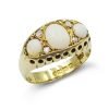 18ct Gold Opal Diamond Antique Ring 1918