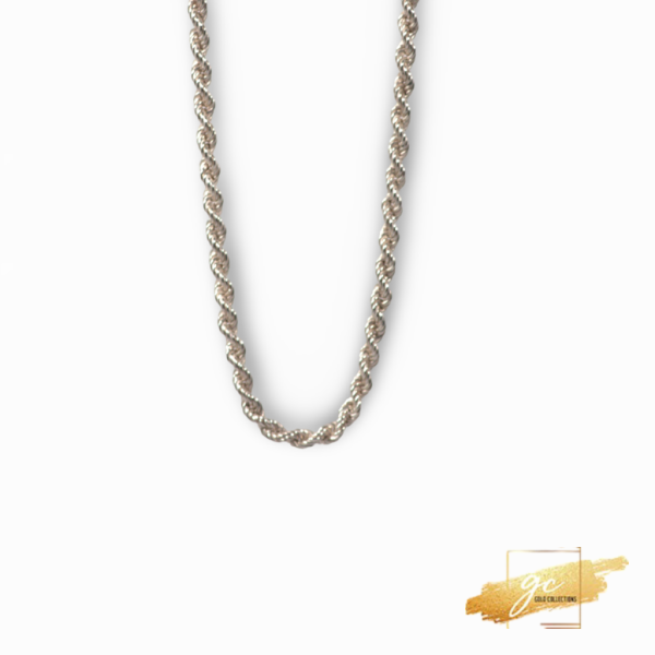 Vintage Sterling Silver Rope Chain Necklace